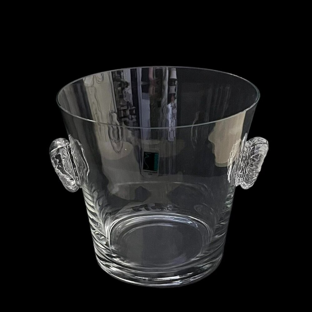 Ambrosia HandBlown Luxurious Glass Ice Bucket w/Side Handles Made in USA